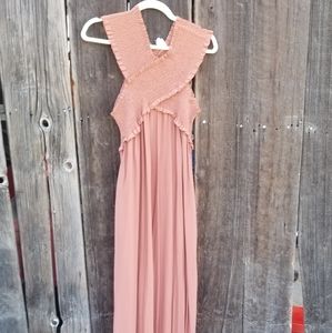 Vici Cross Shoulder Dress Rust Large